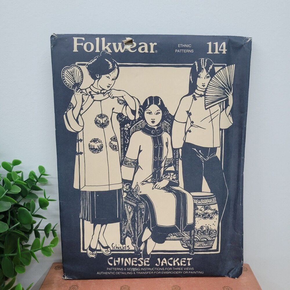 Vintage Folkwear Chinese Jacket Sewing Pattern No. 114 • Traditional Ethnic